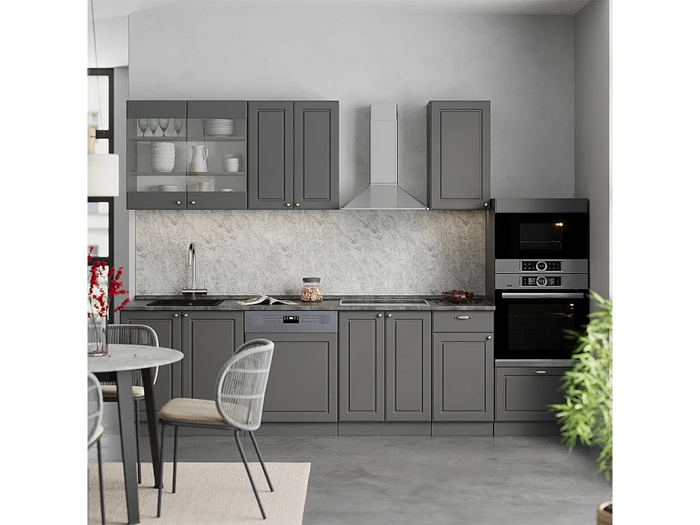 Kök herrgård i antracitguld 300x46x81.6 fame-line