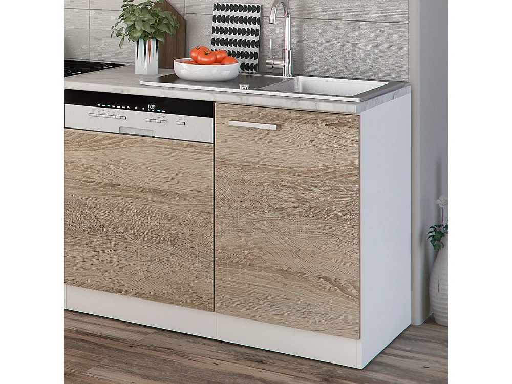 Mueble de cocina sonoma/blanco 270x46x81.6 optima