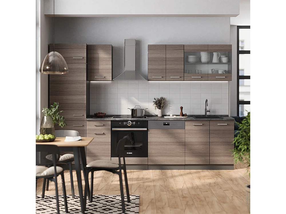Cuisine gris noble/anthracite 300x46x81.6 r-line