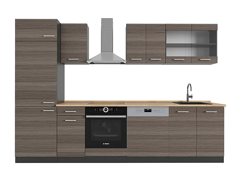 Mueble de cocina gris noble/antracita 300x46x81.6 r-line