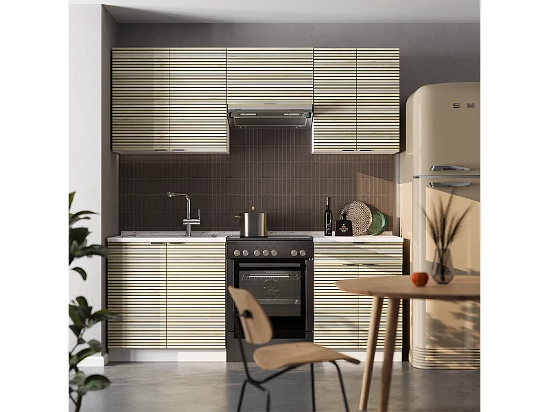 Cucina componibile pannello di quercia/bianco 200x60x81.6 fame-line