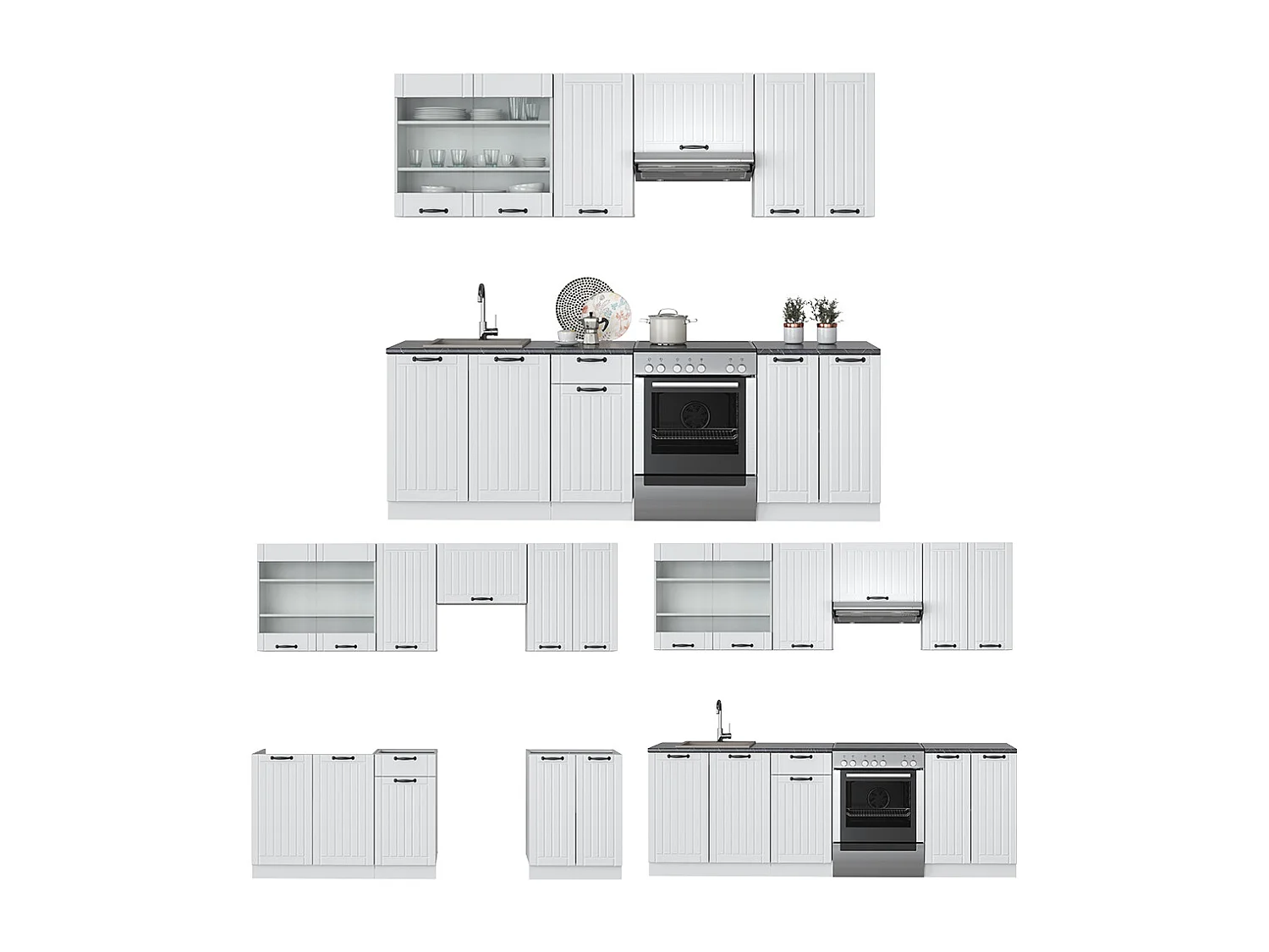 Cuisine blanc campagne/blanc 240x46x81.6 fame-line