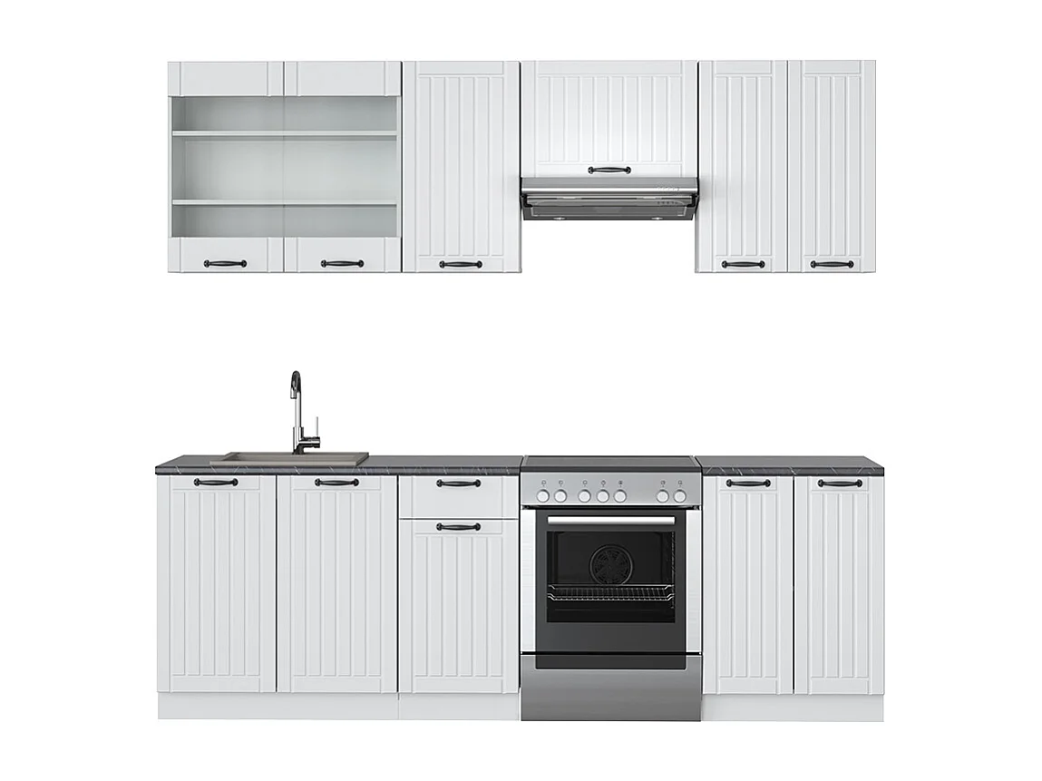 Køkkenrække hvidt landsted/hvid 240x46x81.6 fame-line