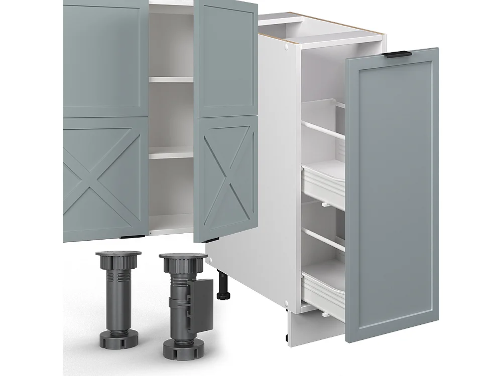 Cuisine bleu clair-gris/blanc 280x46x81.6 fame-line