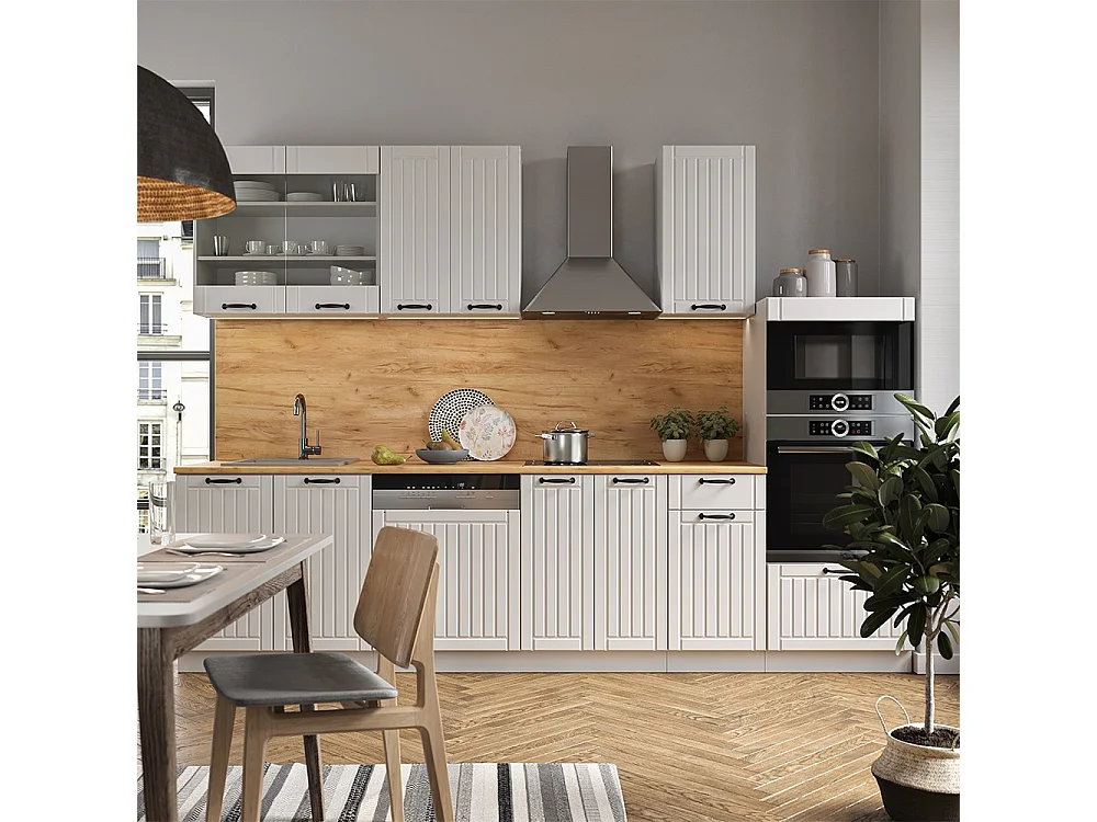 Cucina componibile casa di campagna bianca/bianco 300x60x81.6 fame-line