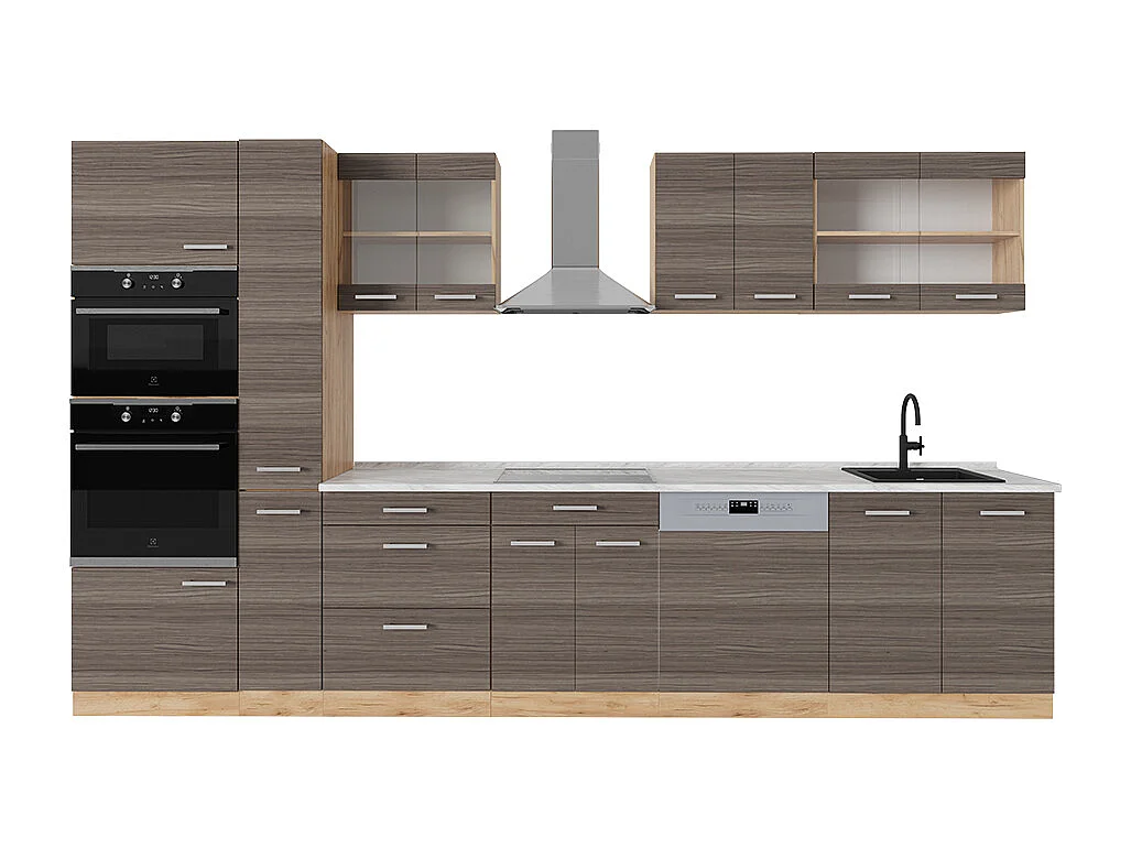 Cuisine complète gris noble/chêne doré 350x60x81.6 r-line