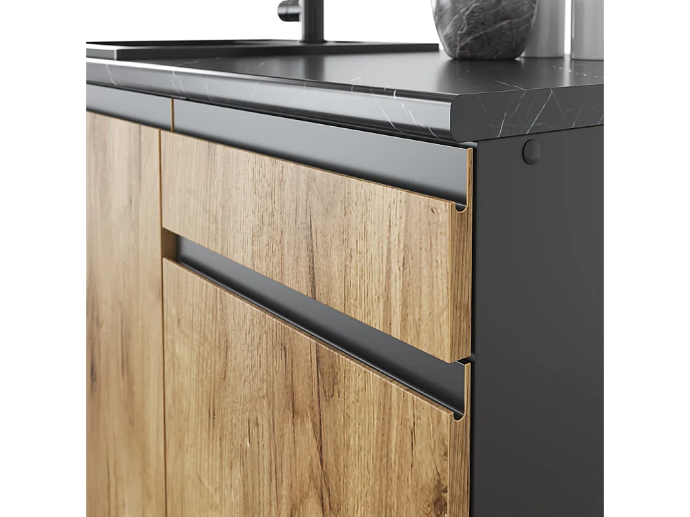 Cuisine chêne doré/anthracite 240x46x81.6 raul