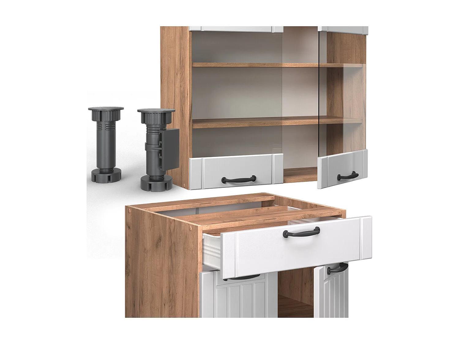 Cuisine blanc campagne 140x60x81.6 fame-line