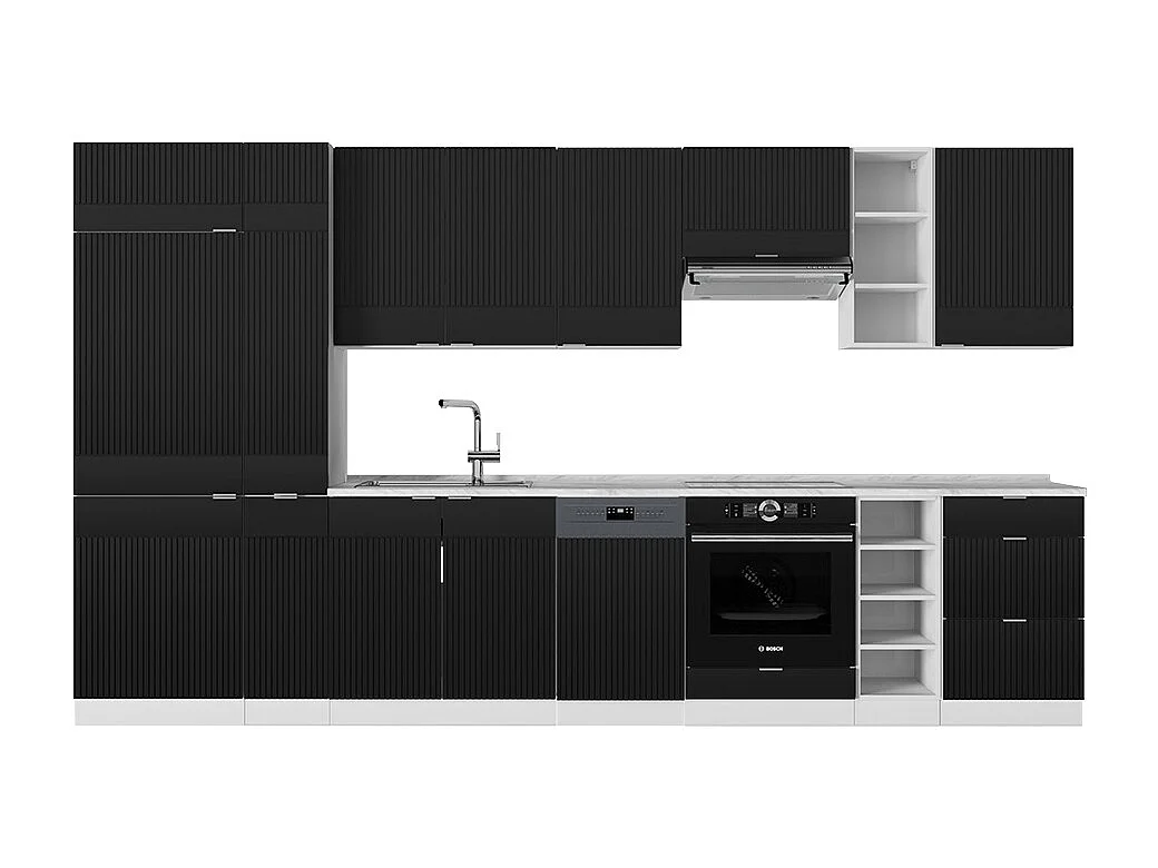 Cuisine noir rayé/blanc 355x46x81.6 fame-line