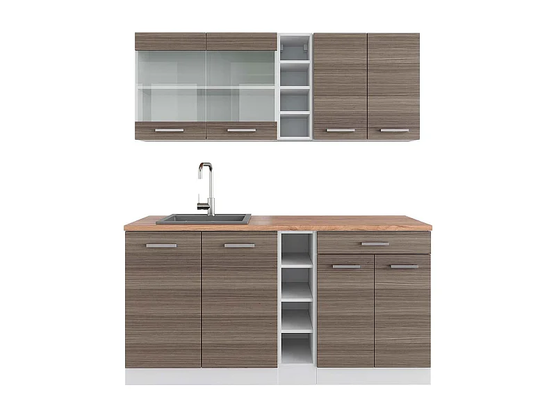 Cuisine gris noble/blanc 160x60x81.6 r-line