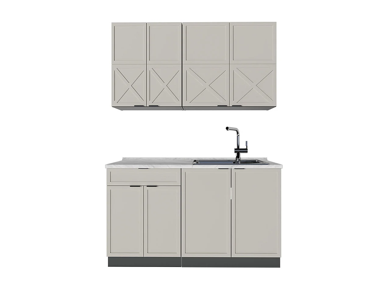 Cuisine grisbeige/anthracite 140x46x81.6 fame-line