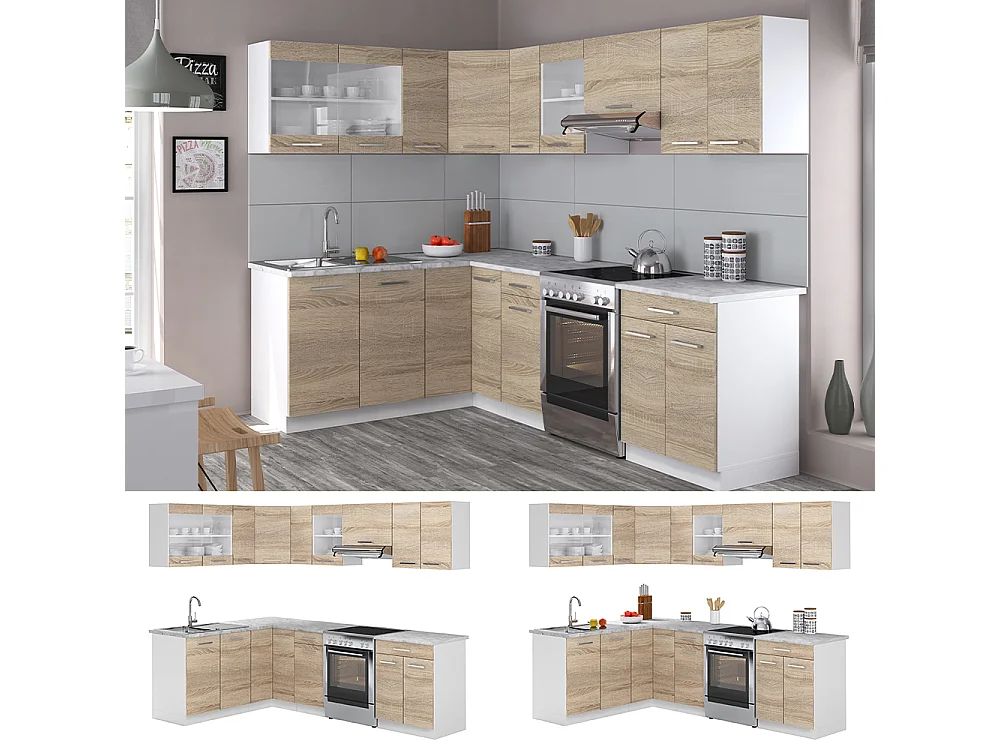 Cuisine dangle blanc/sonoma 250x60x81.6 rick