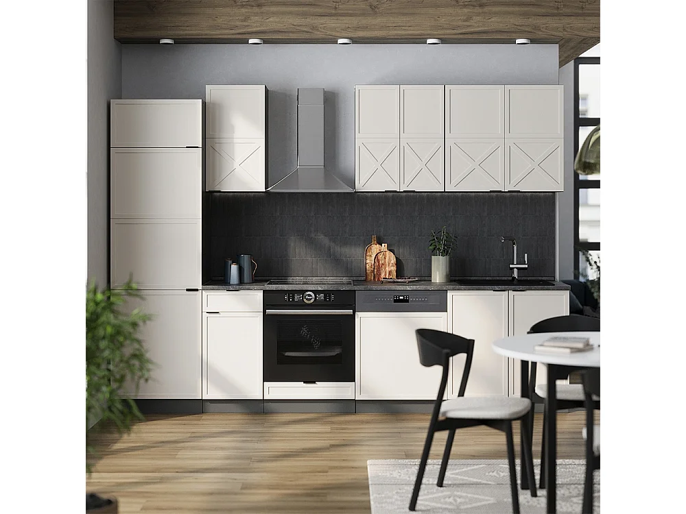 Mueble de cocina gris/beige/antracita 300x60x81.6 fame-line