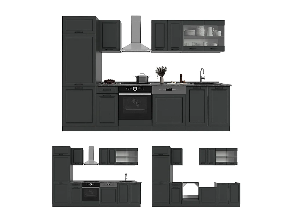 Cuisine anthracite maison de campagne/anthracite 300x46x81.6 r-line