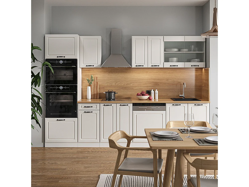 Mueble de cocina casa de campo blanca/blanca 300x60x81.6 r-line