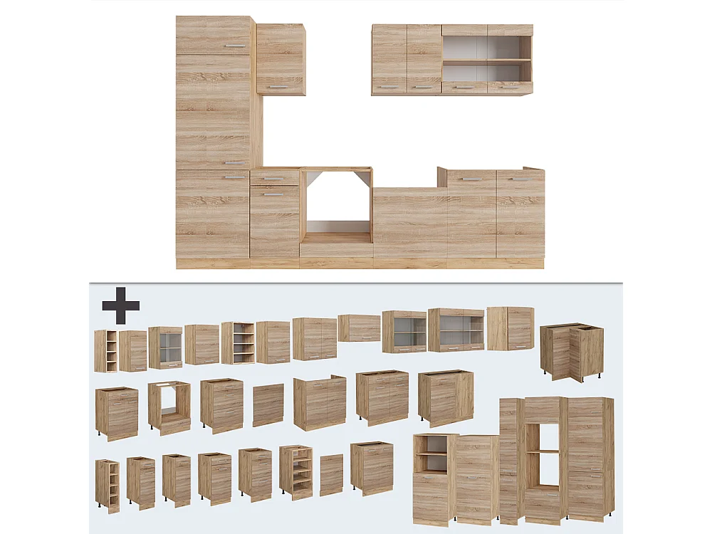 Cuisine sonoma/chêne doré 300x46x81.6 r-line