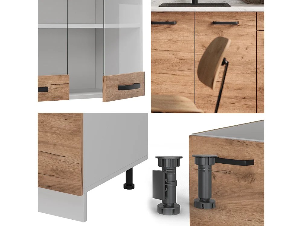 Cucina monoblocco quercia dorata/bianco 140x60x81.6 r-line