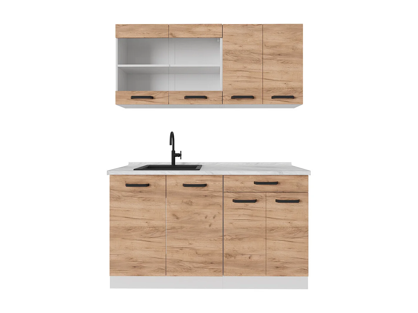 Cuisine chêne doré/blanc 140x60x81.6 r-line