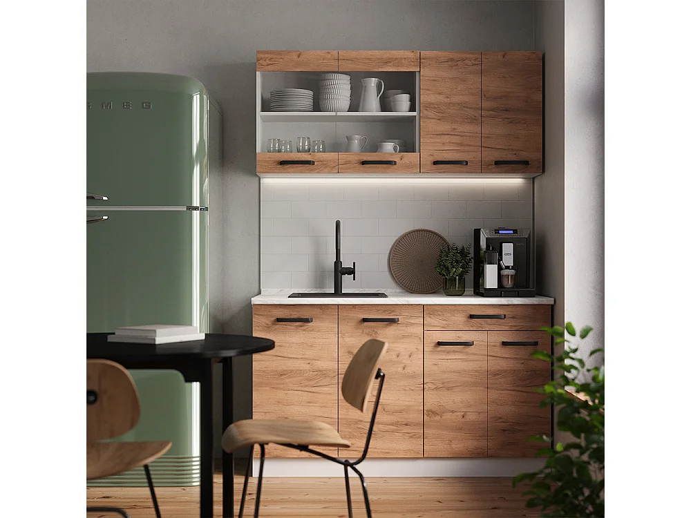 Cuisine chêne doré/blanc 140x60x81.6 r-line