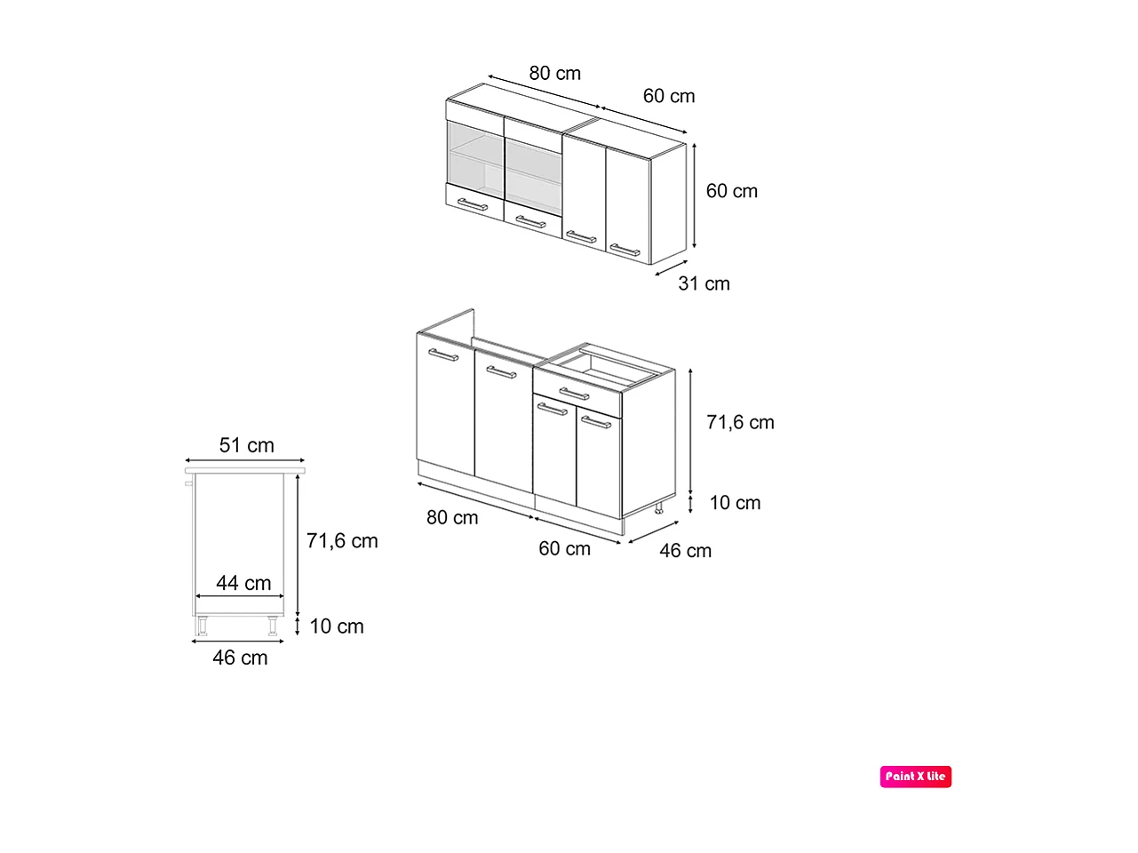 Cuisine chêne doré/blanc 140x60x81.6 r-line