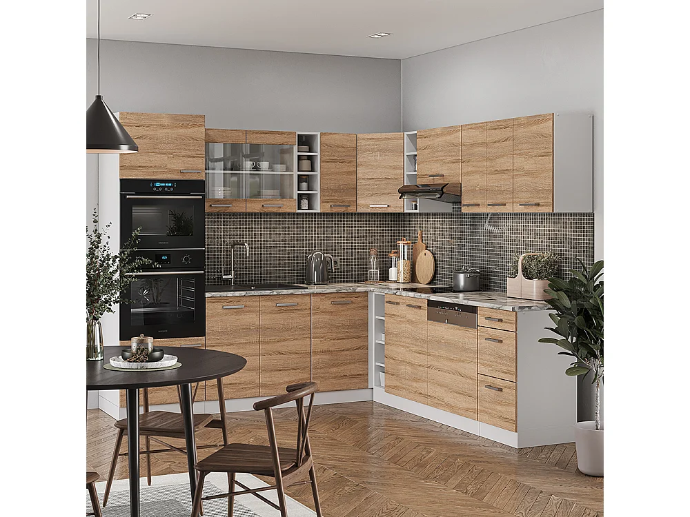 Cuisine en angle sonoma/blanc 247x60x81.6 r-line