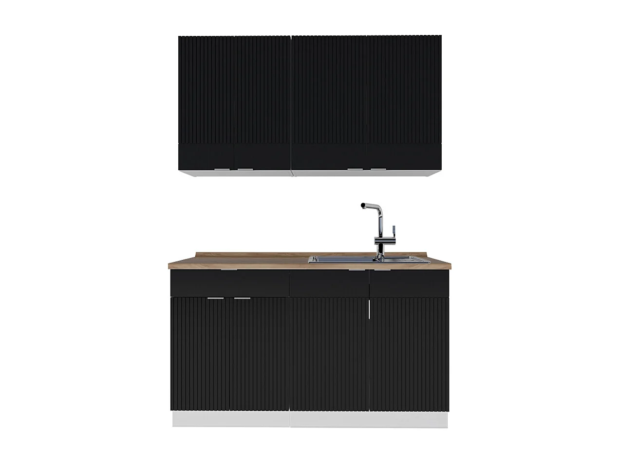 Cuisine noir rayé/blanc 140x60x81.6 fame-line