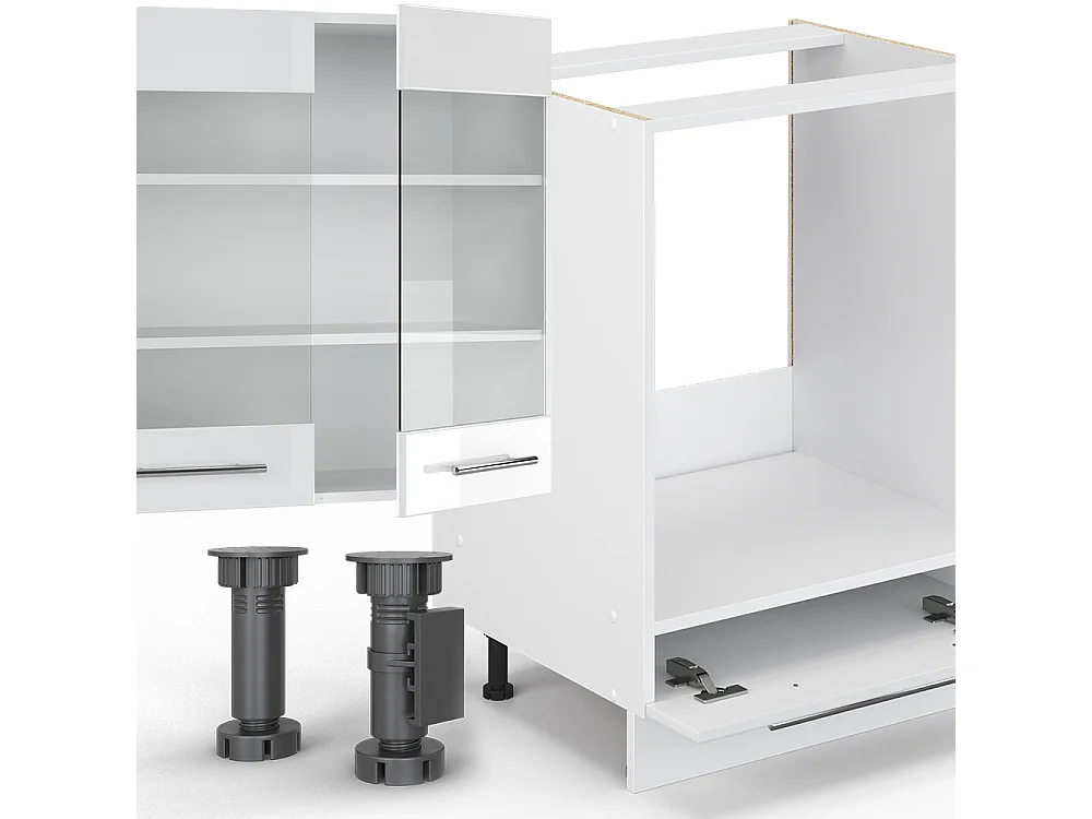 Kitchenette branco alto brilho/branco 355x60x81.6 fame-line