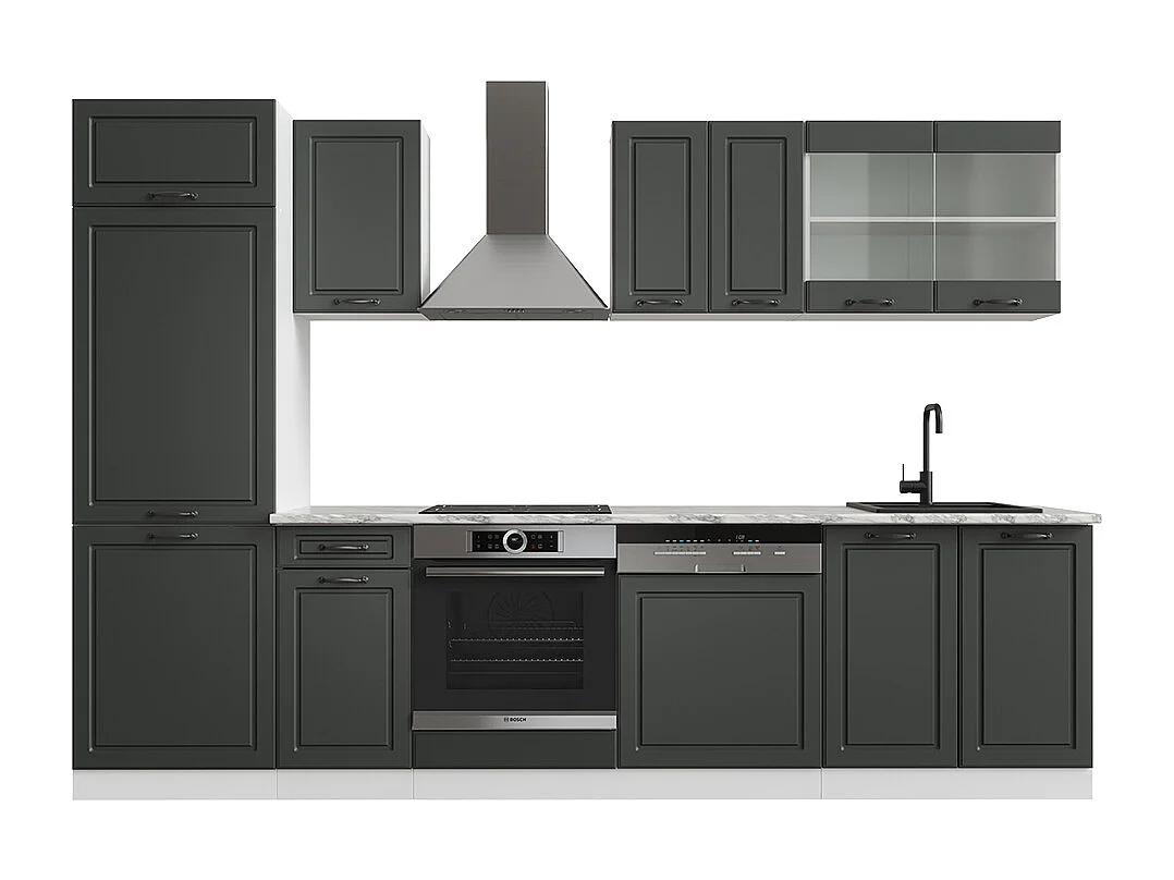 Cucina componibile antracite casa di campagna/bianco 300x46x81.6 r-line