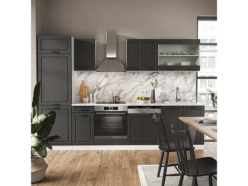 Cucina componibile antracite casa di campagna/bianco 300x46x81.6 r-line