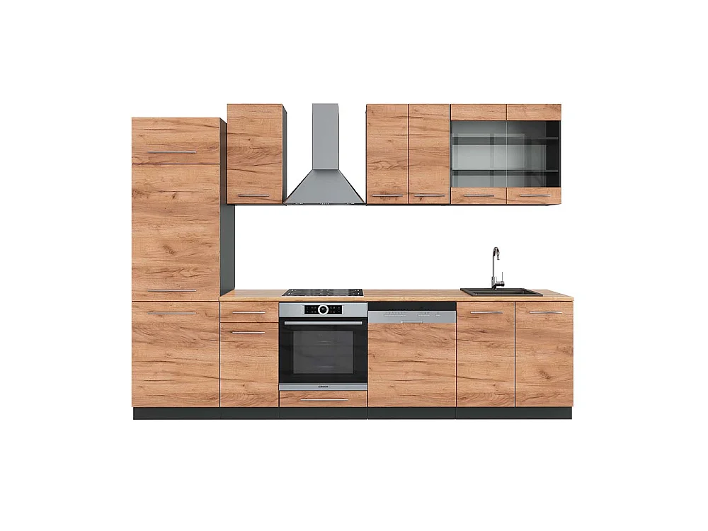 Cuisine chêne doré/anthracite 300x60x81.6 fame-line