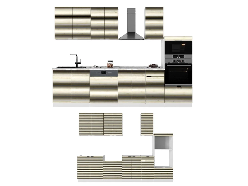 Mueble de cocina panel roble/blanco 300x60x81.6 fame-line