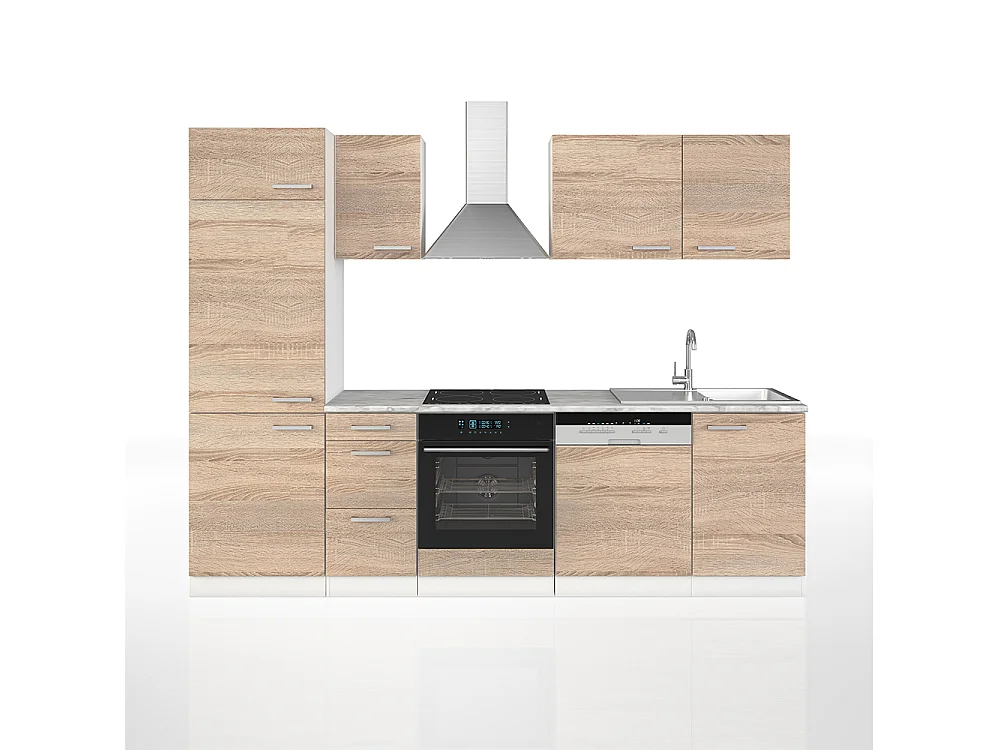 Mueble de cocina sonoma/blanco 270x57.1x81.6 optima
