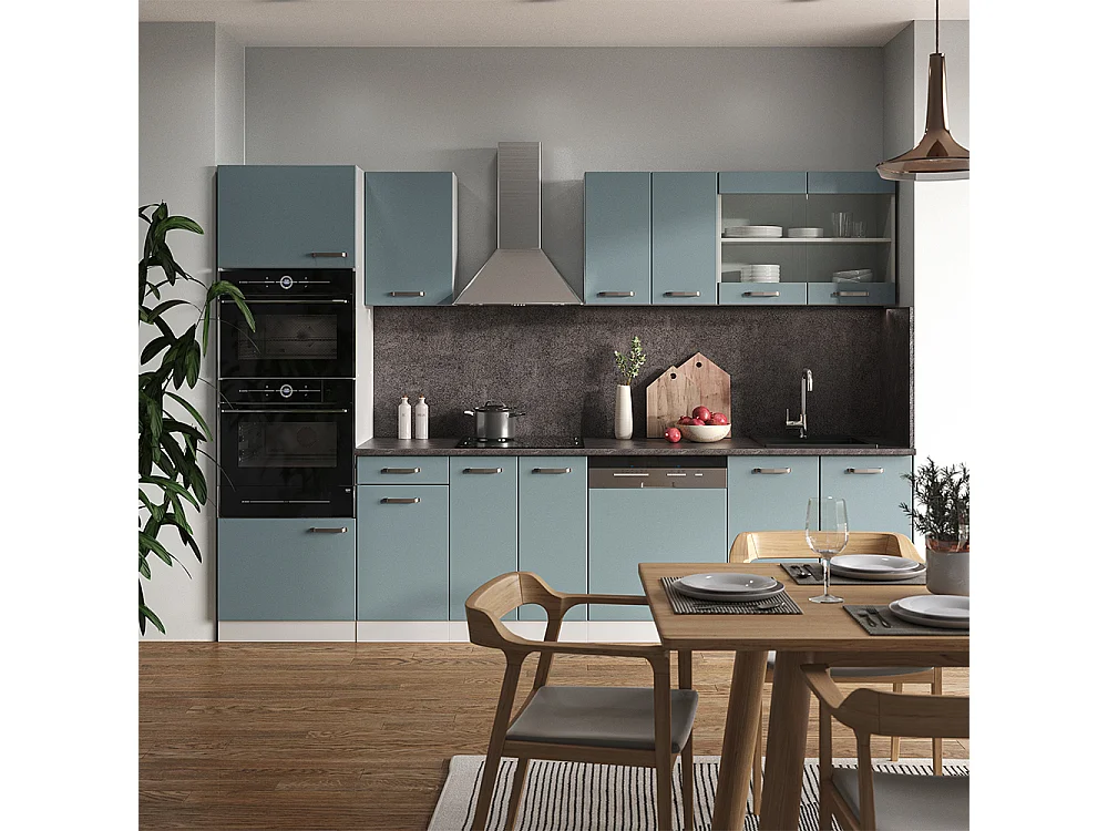Cuisine bleu-gris/blanc 300x60x81.6 r-line