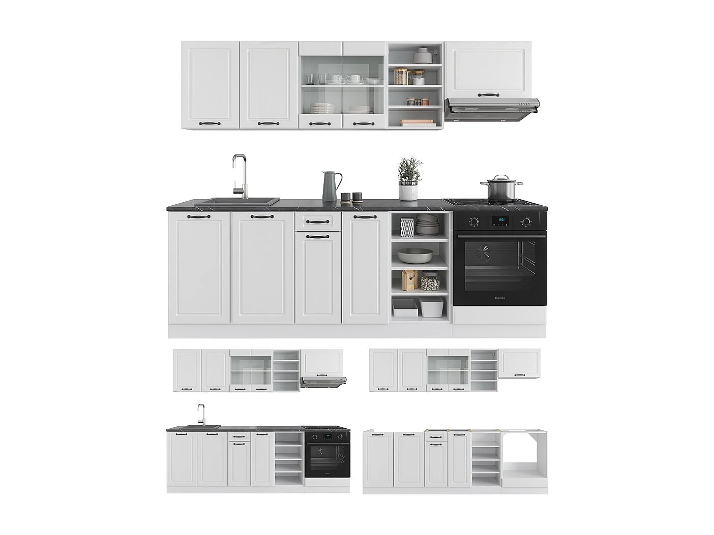 Cuisine blanc campagne/blanc 240x60x81.6 r-line