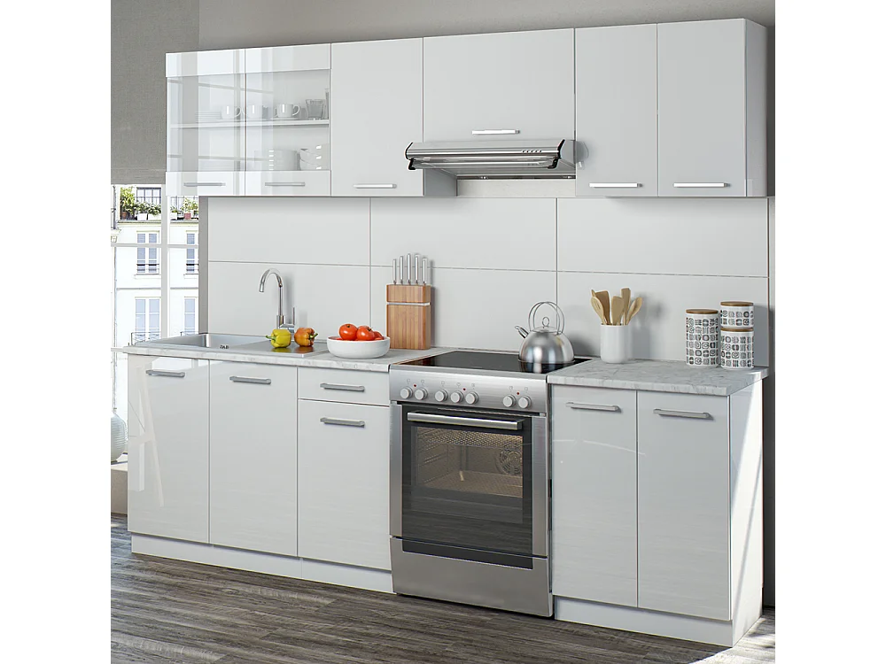 Cuisine blanc brillant/blanc 240x60x81.6 raul