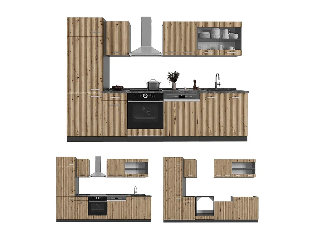 Aneks kuchenny artisan dąb/antracyt 300x60x81.6 r-line