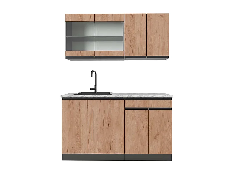 Cuisine chêne doré/anthracite 140x60x81.6 r-line