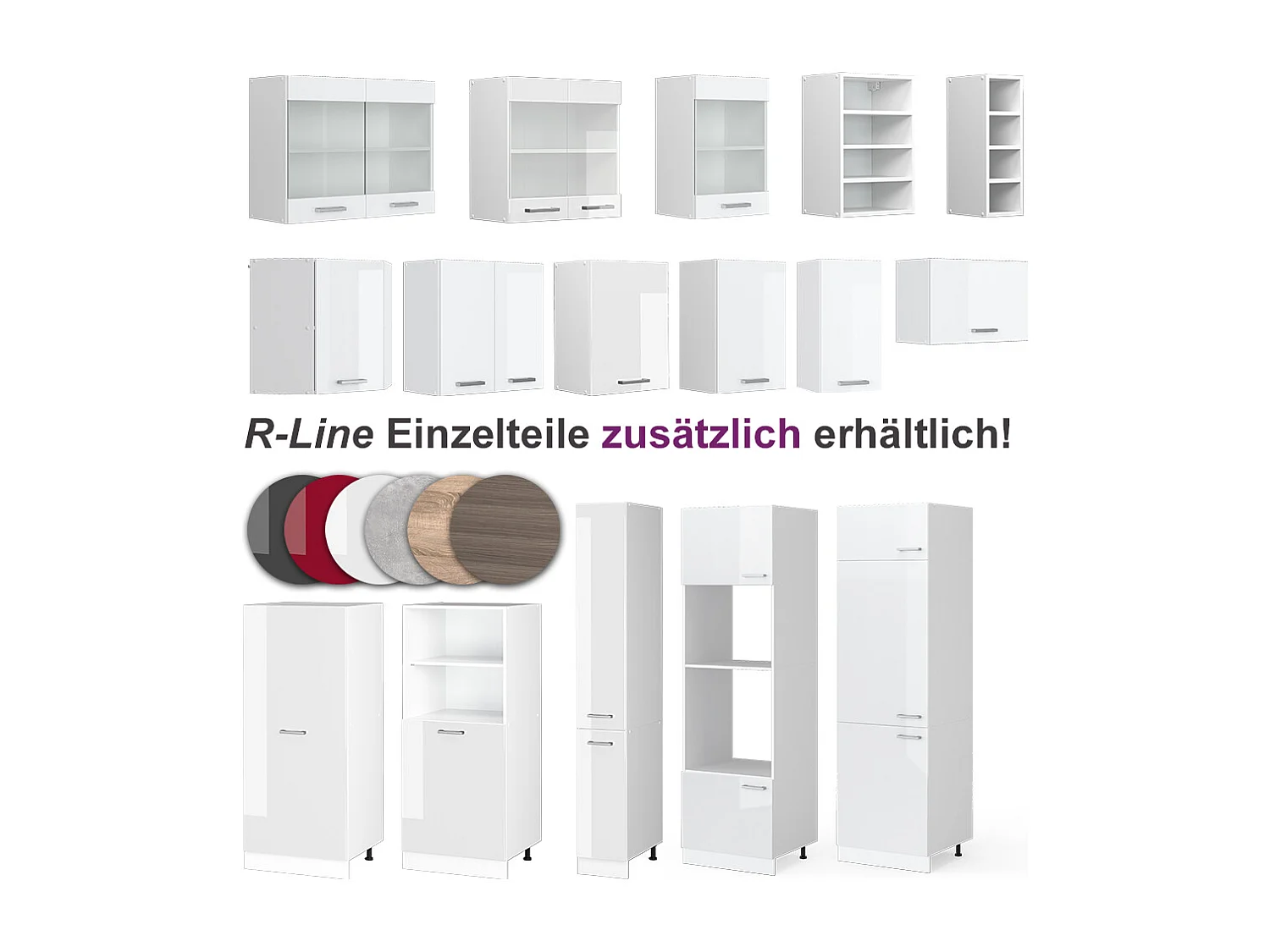 Eckküche weiß hochglanz/weiß 270x60x81.6 rick