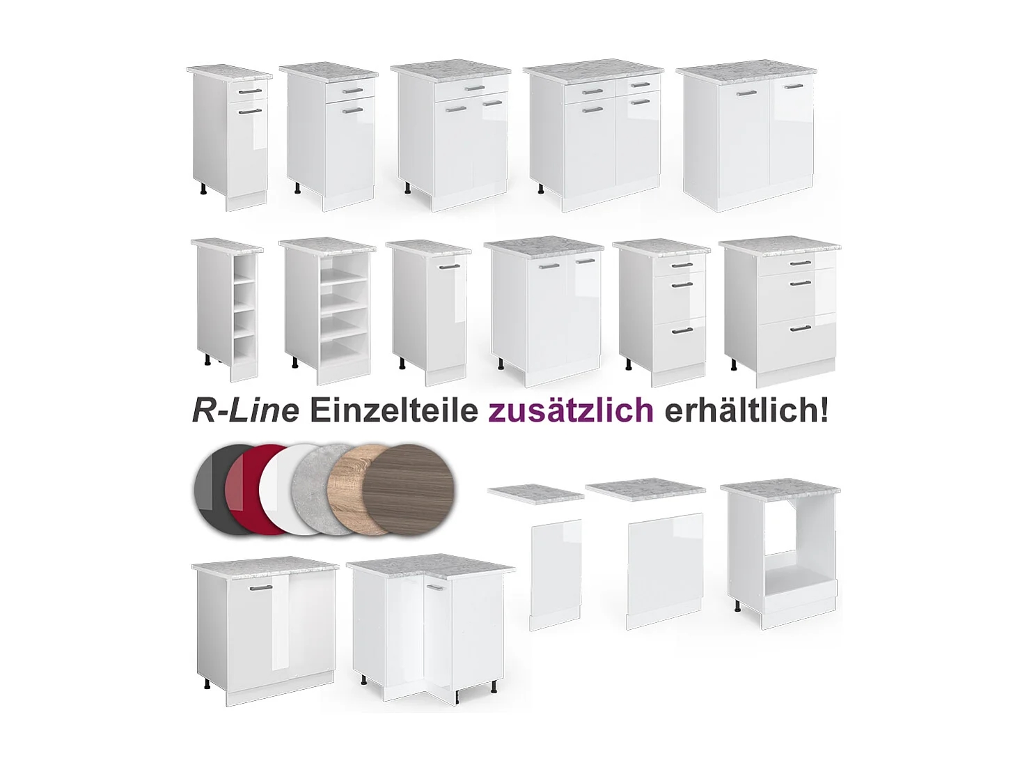 Eckküche weiß hochglanz/weiß 270x60x81.6 rick