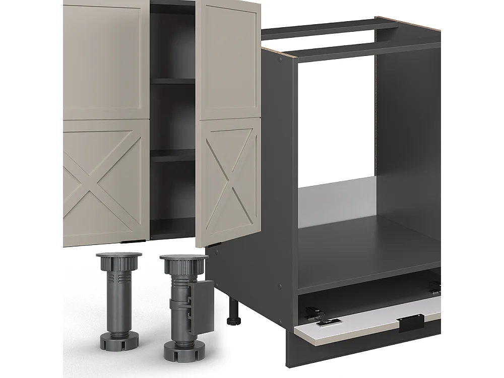 Cuisine grisbeige/anthracite 355x46x81.6 fame-line