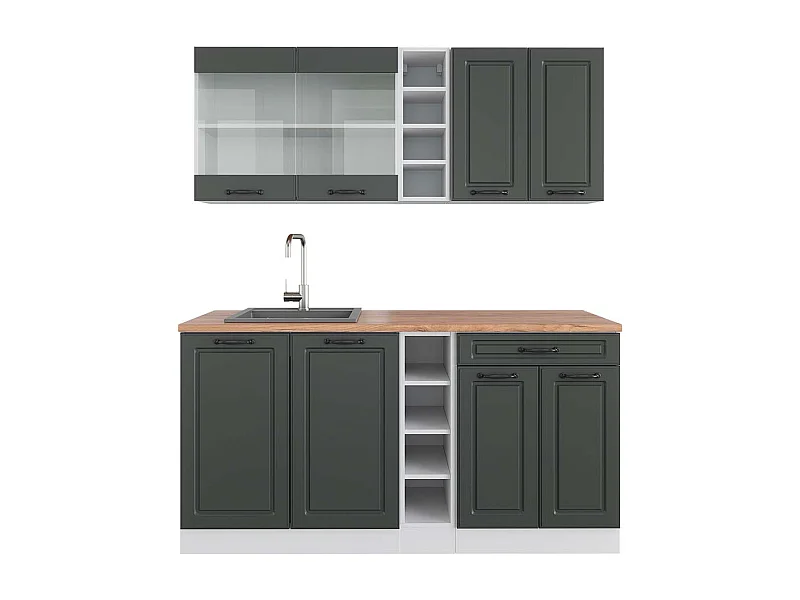 Cuisine anthracite maison de campagne/blanc 160x60x81.6 r-line