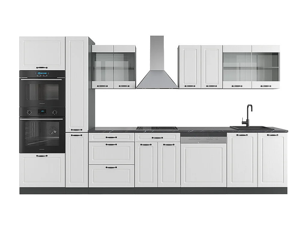 Cuisine blanc cottage/anthracite 350x46x81.6 r-line