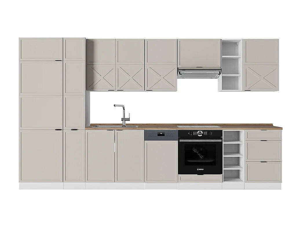 Cuisine grisbeige/blanc 355x60x81.6 fame-line