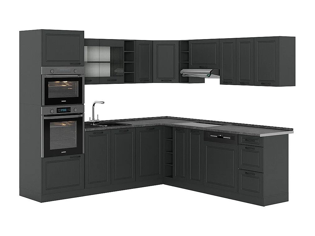 Cocina esquinera antracita casa de campo/antracita 247x60x81.6 r-line