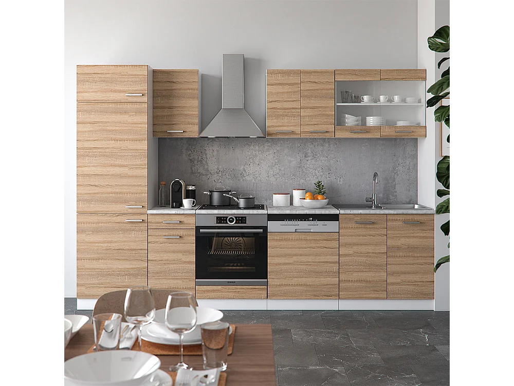Køkkenrække sonoma/hvid 300x60x81.6 r-line