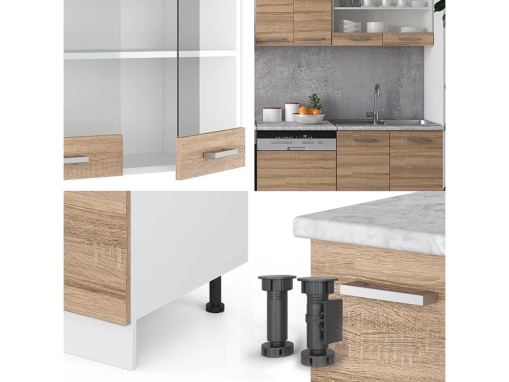 Køkkenrække sonoma/hvid 300x60x81.6 r-line