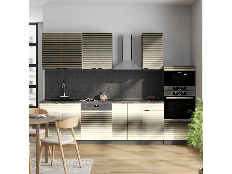 Mueble de cocina panel de roble/antracita 300x46x81.6 fame-line