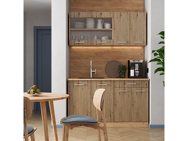 Cocina versátil roble artesanal/roble dorado 140x60x81.6 r-line