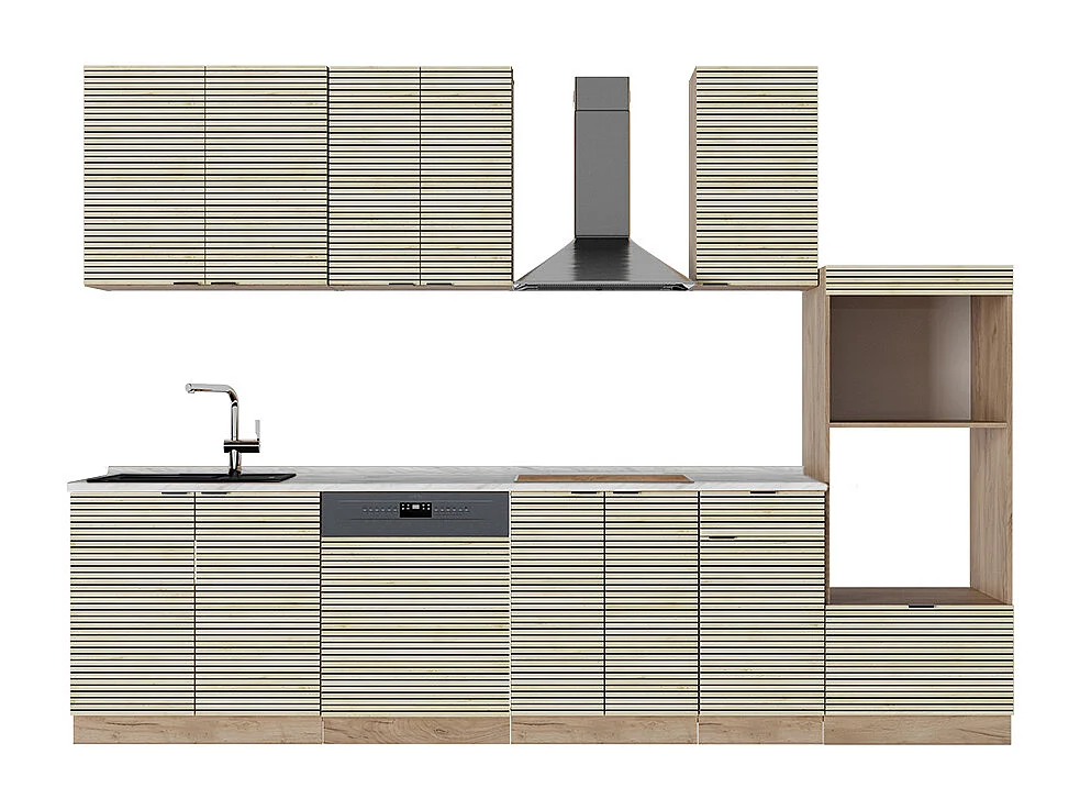 Mueble de cocina panel de roble/roble goldkraft 300x46x81.6 fame-line