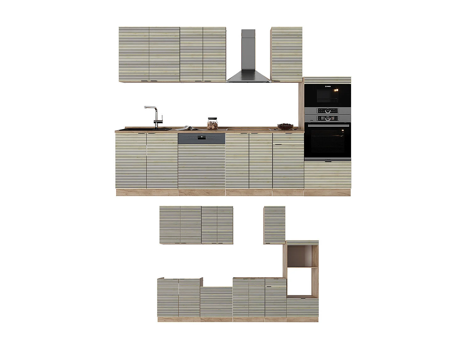 Mueble de cocina panel de roble/roble goldkraft 300x46x81.6 fame-line